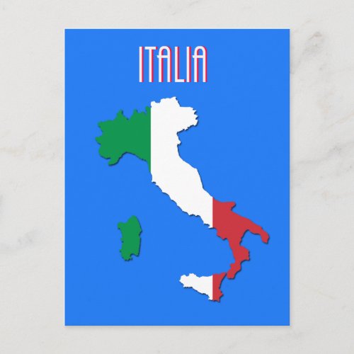 Map of Italy postcard