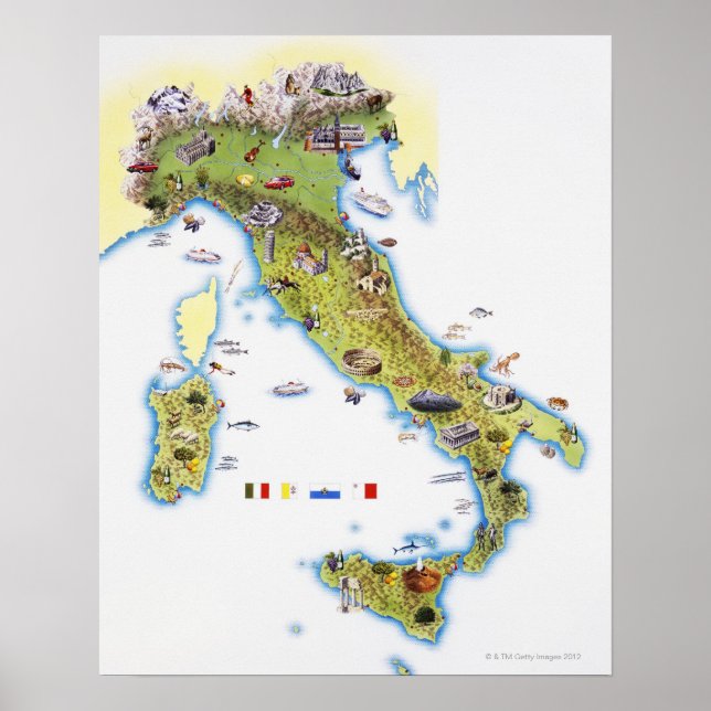 Map of Italy Poster (Front)