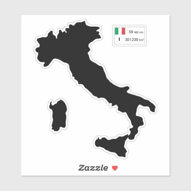 Map of Italy Sticker (Sheet)