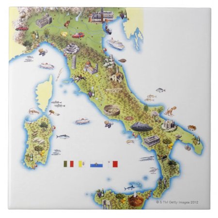 Map Of Italy Tile