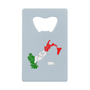 Map of Italy wine stopper. Wine Stopper Credit Card Bottle Opener