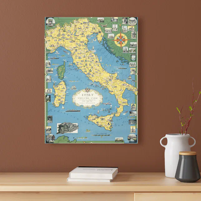 Map of Italy with Vatican City Canvas Print | Zazzle