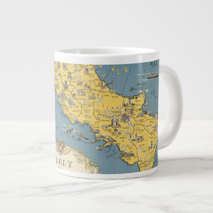 Map of Italy with Vatican City Giant Coffee Mug