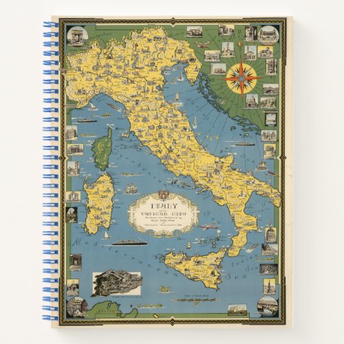 Map of Italy with Vatican City Notebook