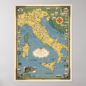 Map Of Italy With Vatican City Poster by davidrumsey at Zazzle
