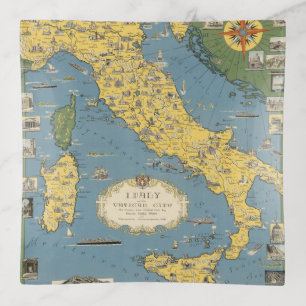 Map of Italy with Vatican City Trinket Tray
