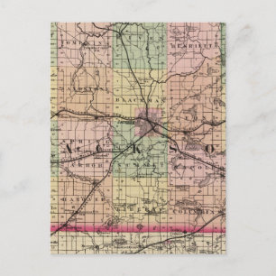 Map of Jackson County, Michigan Postcard