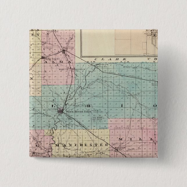 Map of Jackson County, Plat of Friendship Button (Front)