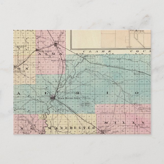 Map of Jackson County, Plat of Friendship Postcard (Front)