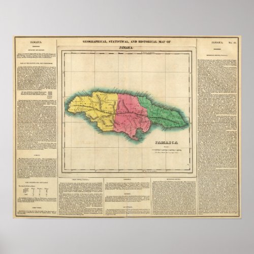 Map Of Jamaica Poster