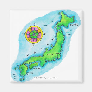 Map of Japan Magnet