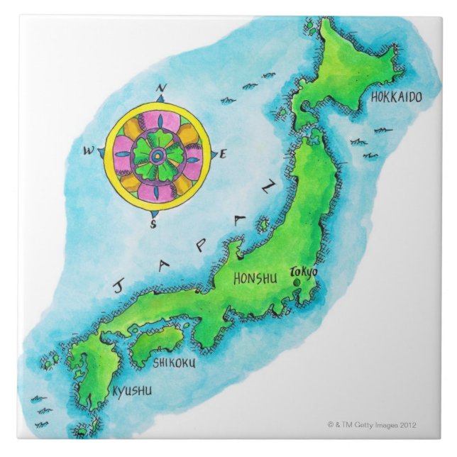 Map of Japan Tile (Front)