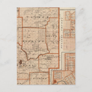 Map of Jasper County Postcard