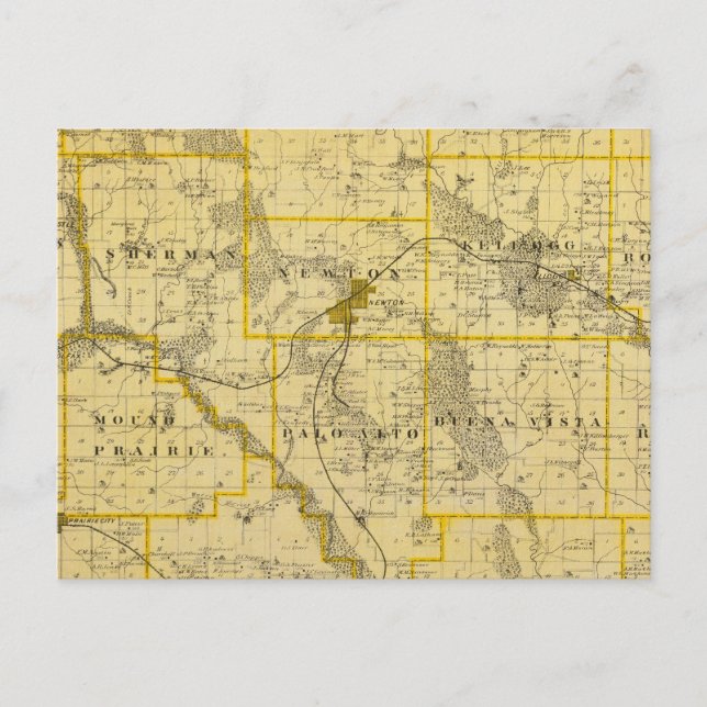 Map of Jasper County, State of Iowa Postcard (Front)