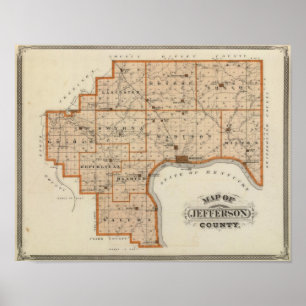 Map of Jefferson County Poster