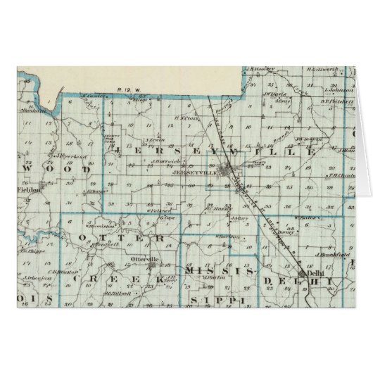 Map of Jersey County Cards (Front Horizontal)
