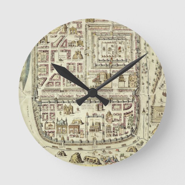 Map of Jerusalem and the surrounding area, from 'C Round Clock (Front)