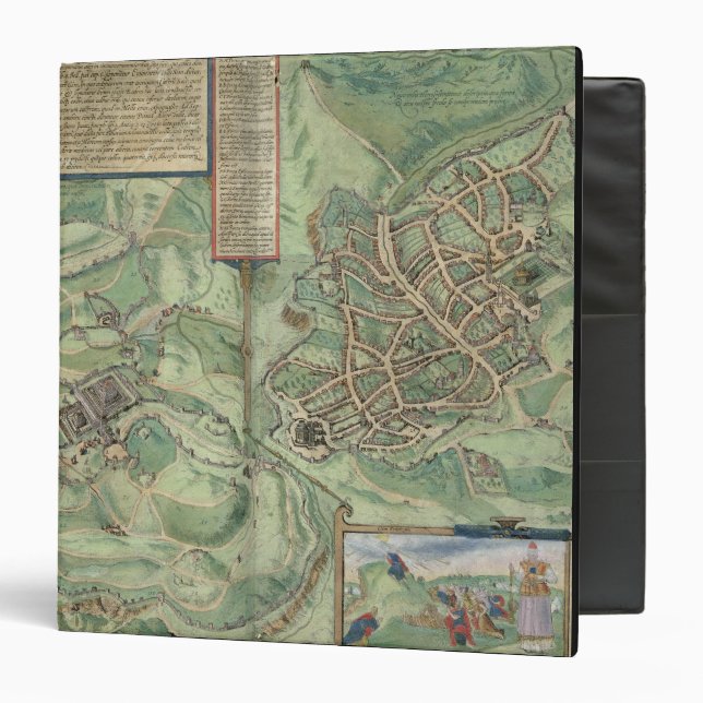 Map of Jerusalem, from 'Civitates Orbis Terrarum' 3 Ring Binder (Front/Inside)