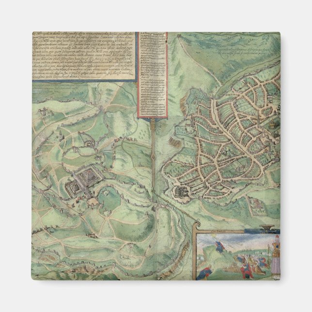 Map of Jerusalem, from 'Civitates Orbis Terrarum' Magnet (Front)
