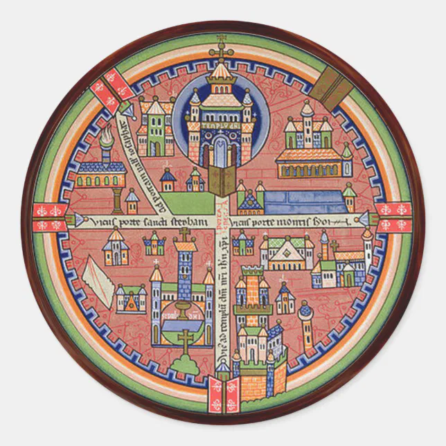 Map of Jerusalem sticker | Zazzle