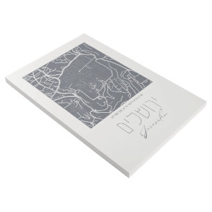 Map of Jerusalem, the Holy City of Judaism Gallery Wrap