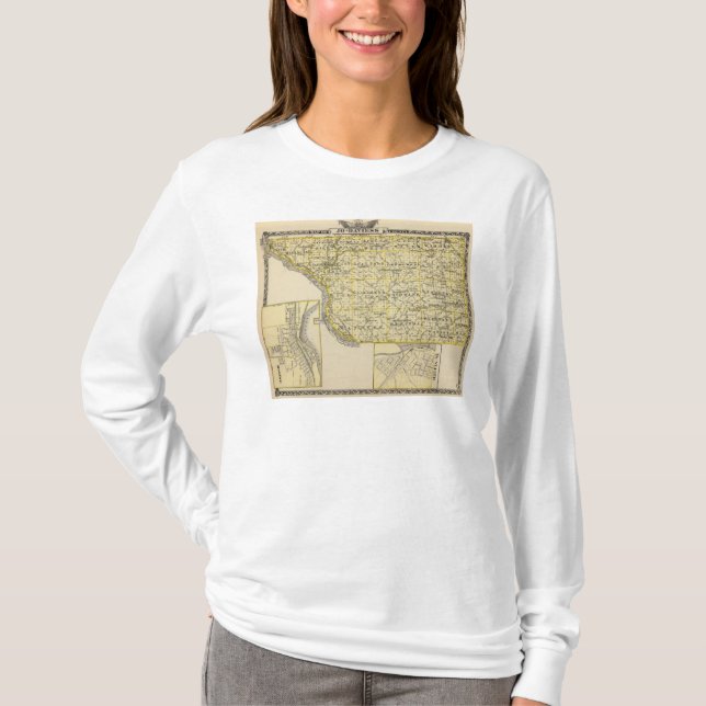 Map of JoDaviess County, Moline and Dunleith T-Shirt (Front)