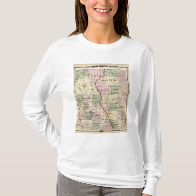 Map of Juneau and Adams counties T-Shirt (Front)