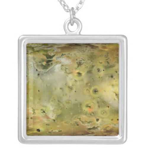 Map of Jupiters moon Lo Silver Plated Necklace