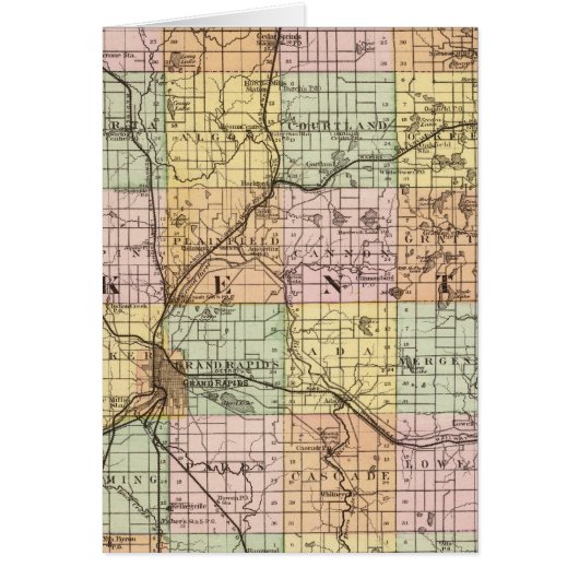 Map of Kent County, Michigan Cards (Front)