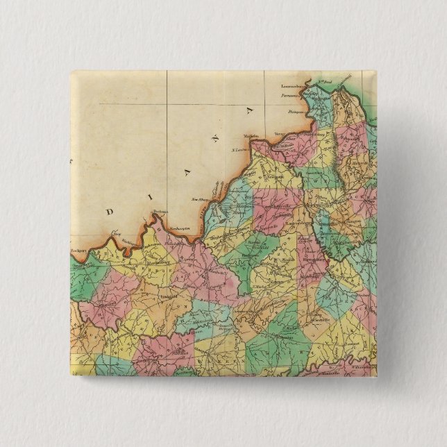 Map Of Kentucky Button (Front)