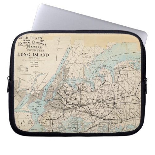 Map of Kings Queens Long Island Laptop Sleeve