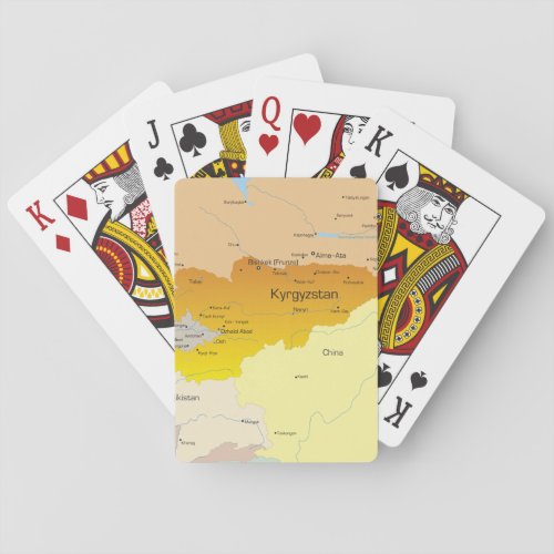 Map of Kyrgyzstan Playing Cards