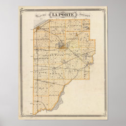 Map of La Porte County Poster