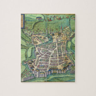 Map of La Rochelle, from 'Civitates Orbis Terrarum Jigsaw Puzzle