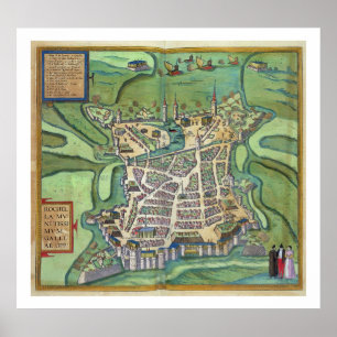 Map of La Rochelle, from 'Civitates Orbis Terrarum Poster