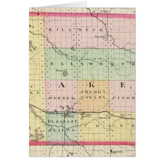 Map of Lake County, Michigan Cards (Front)