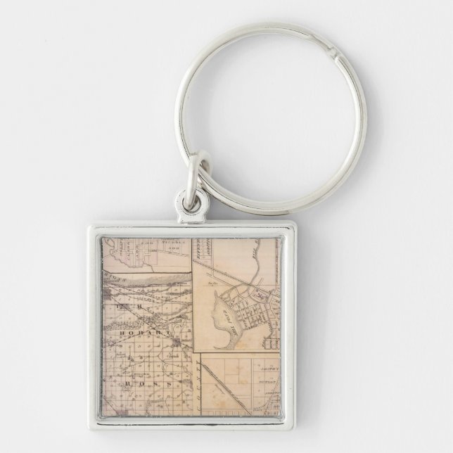 Map of Lake County with Lowell Keychain (Front)