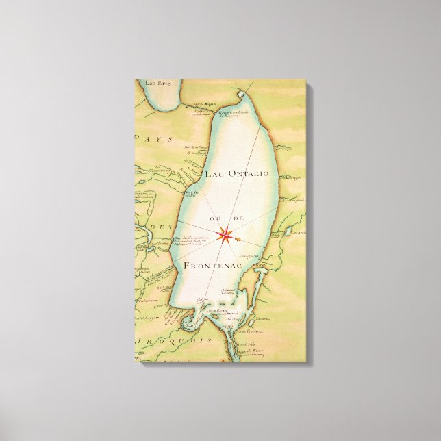 Map of Lake Ontario Canvas Print (Front)
