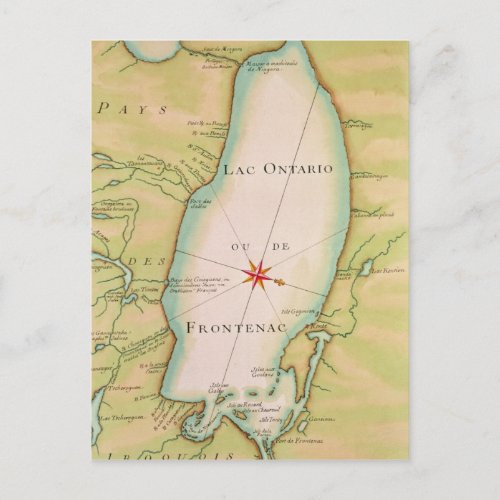 Map of Lake Ontario Postcard