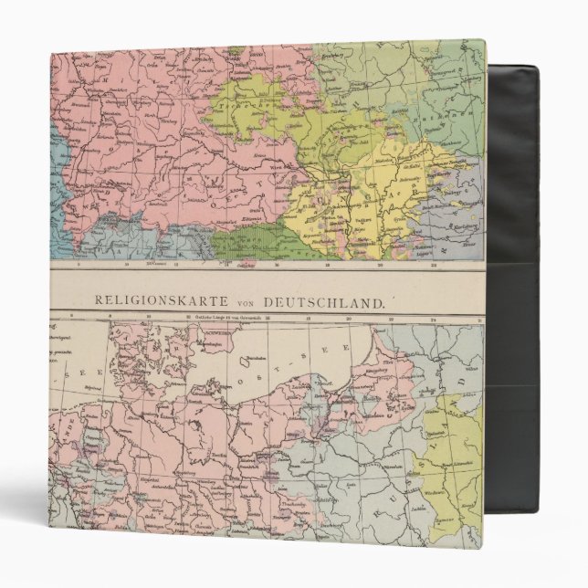 Map of Languages and Religions in Germany 3 Ring Binder (Front/Inside)