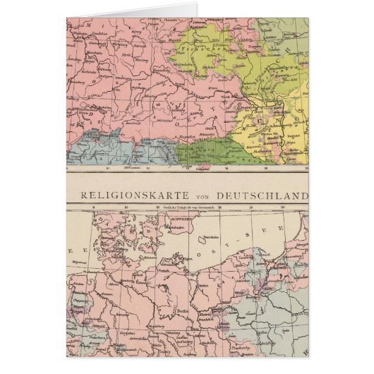 Map of Languages and Religions in Germany Cards (Front)