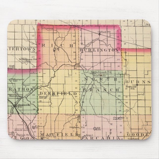 Map of Lapeer County, Michigan Mouse Pad (Front)