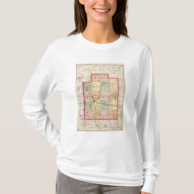 Map of Lapeer County, Michigan T-Shirt (Front)