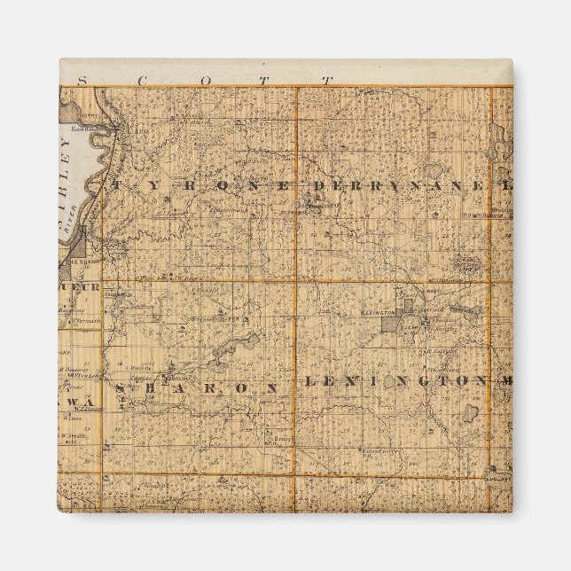 Map of Le Sueur County, Minnesota Magnet (Front)