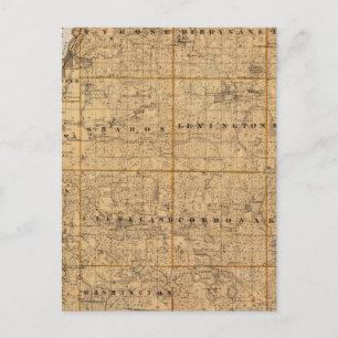 Map of Le Sueur County, Minnesota Postcard