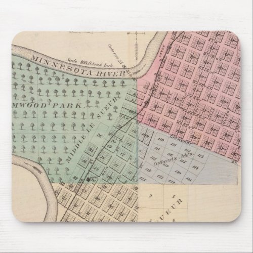 Map of Le Sueur Map of Cleveland Minnesota Mouse Pad