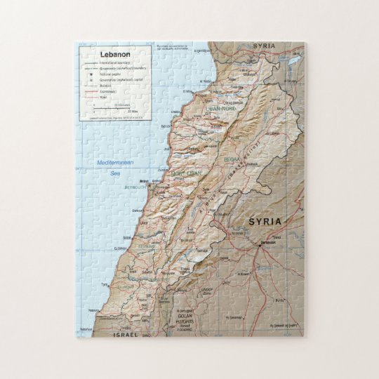 Map of Lebanon (2002) Jigsaw Puzzle