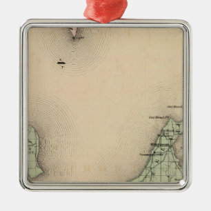 Map of Leelanau County, Michigan Metal Ornament