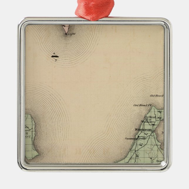 Map of Leelanau County, Michigan Metal Ornament (Front)