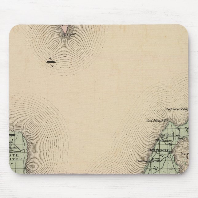 Map of Leelanau County, Michigan Mouse Pad (Front)